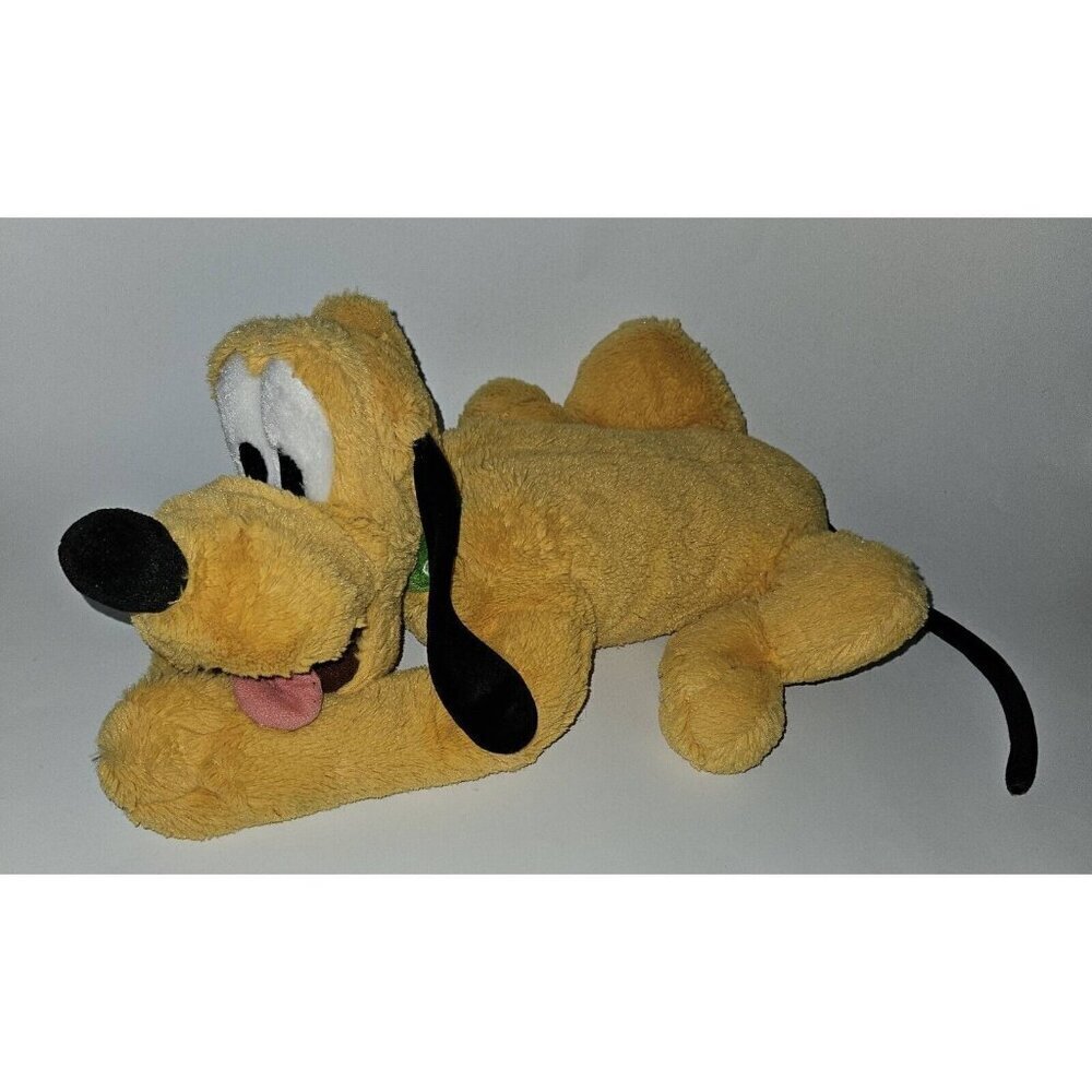 Disney Parks Pluto Plush Stuffed Animal Toy 18" Long Yellow Dog Mickey Mouse Toy